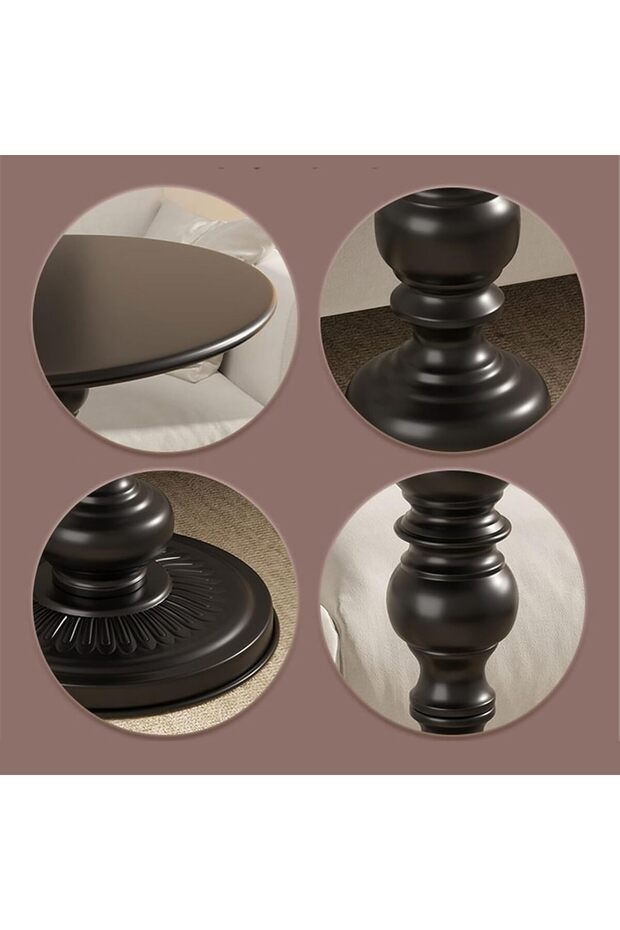 طاولة جانبية - طاولة معدنية صغيرة مستديرة - 3