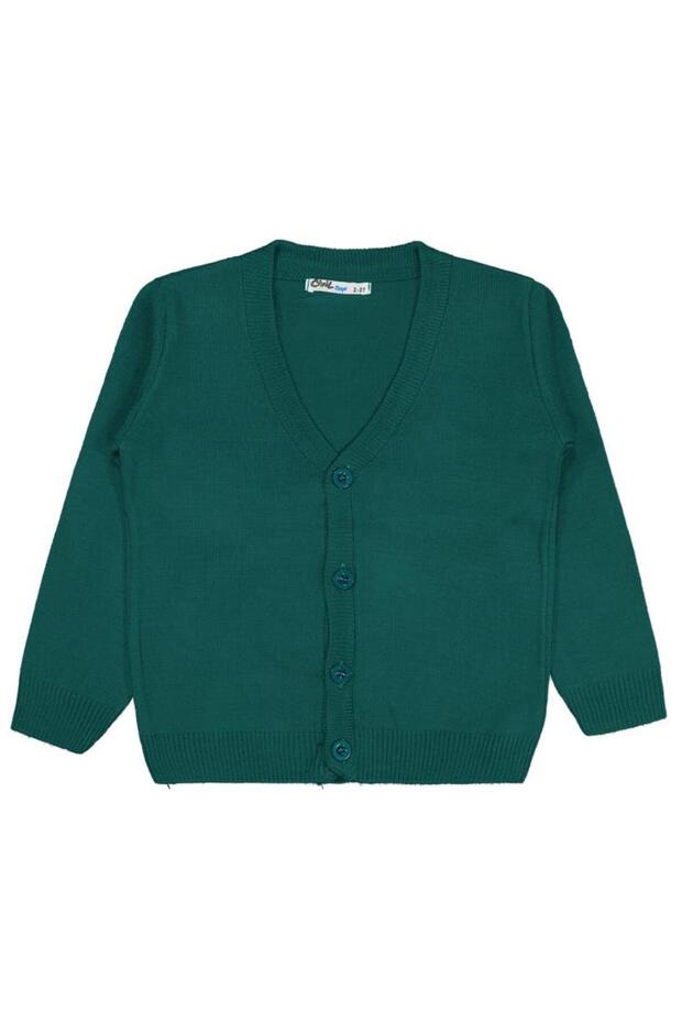 Basic Knitwear Cardigan for 2-5 Years - Green
