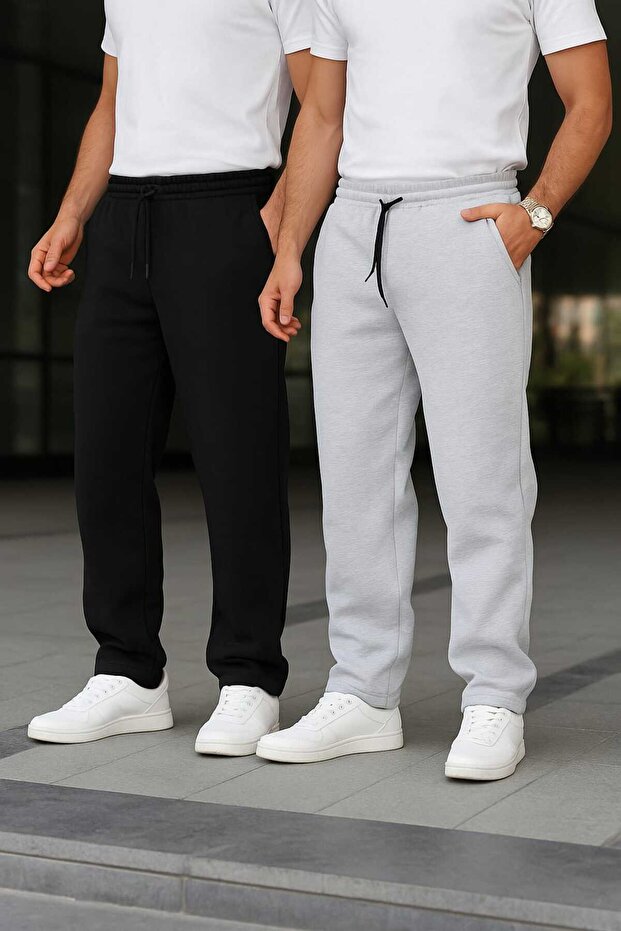 Double Black Gray Bol Sweatpants