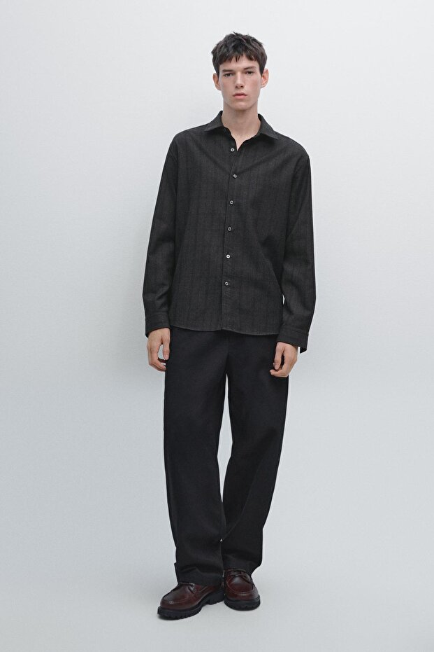 Regular fit kareli gömlek - 1