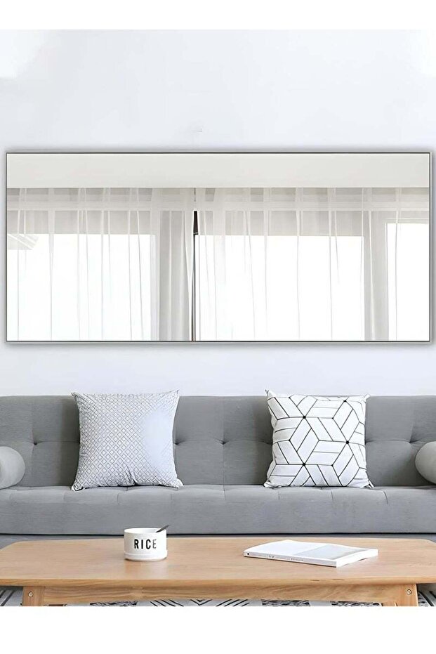 Large Mirror With Elegant Design 160x50 Cm-full Length Mirror With White Metal Frame And Back Stand - 7