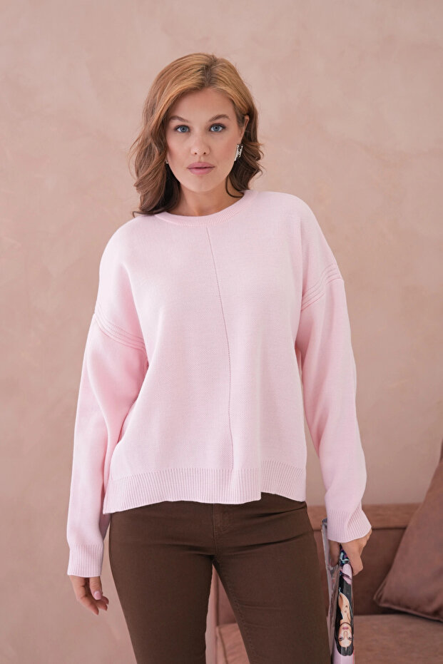 Kadı Bisiklet Yak Lace-Like Knit Oversized Knitwear Sweater