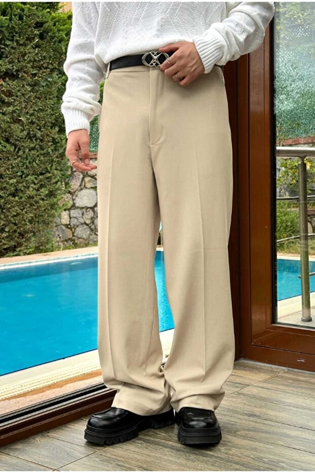 Basic Premium Baggy Fabric Pants - 1