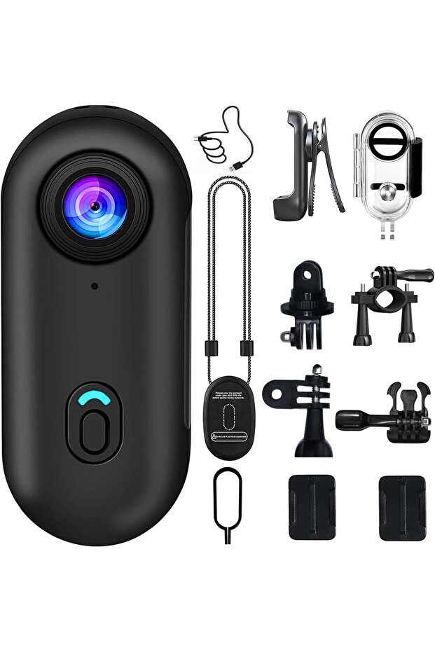 4K Wearable Mini Sports Camera with Magnetic Mount – Compact Action Camera, 120-Minute Battery, Wi
