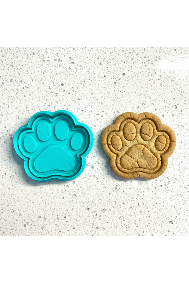 Cute Paw Print Cookie Cutter and Stamp Set, Cat, Dog Party Candy Dough, Clay Sculpting