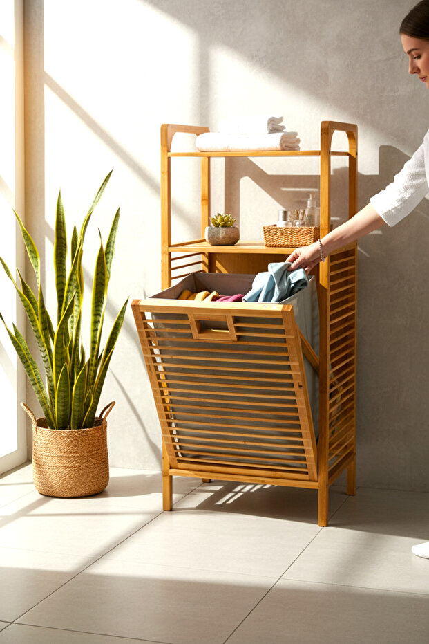 BAMBU ÇAMAŞIR SEPETİ - 1