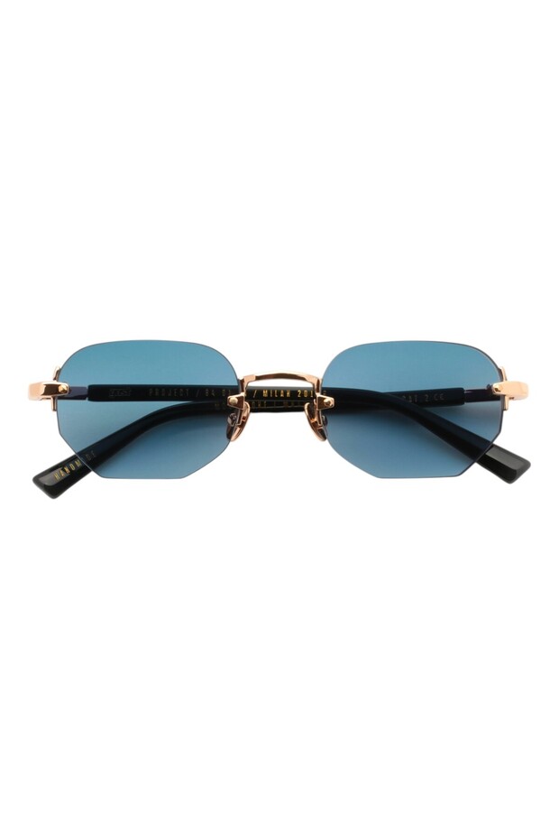 Moonstone Gold Navy Blue Unisex Sunglasses