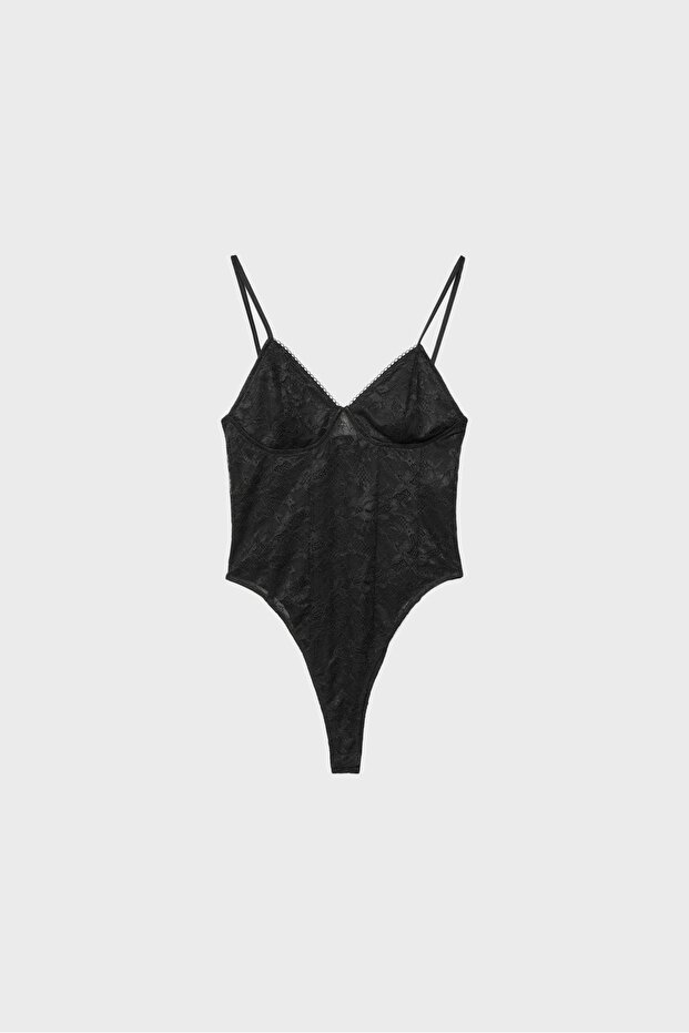 Dantel askılı body - 6