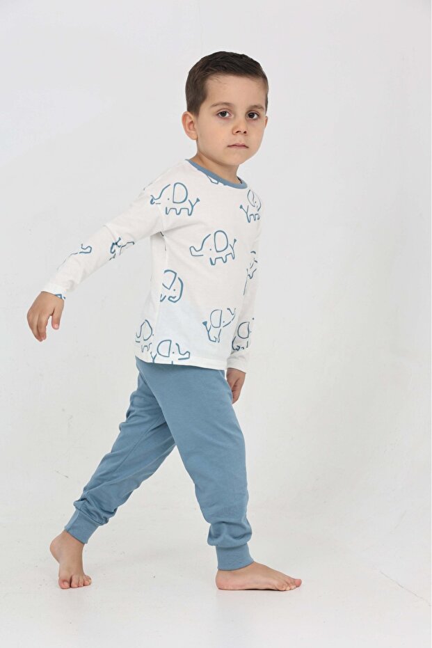 طقم بيجامة للأولاد من Fil Pano مطبوع - 2
