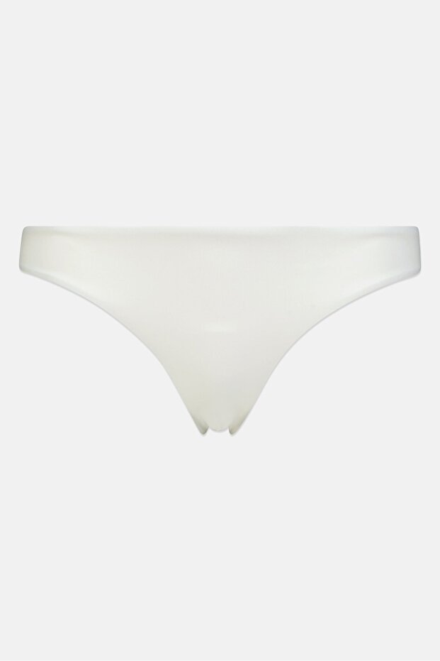 Women Plain Pull On Bikini Bottom, White