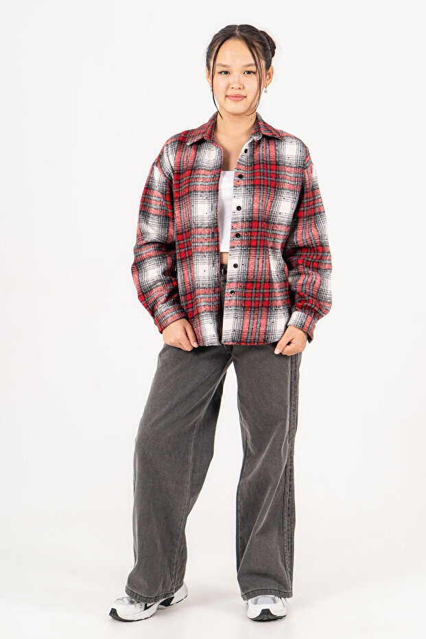 Girl's Soft Textured Checkered Lumberjack Shirt 3172