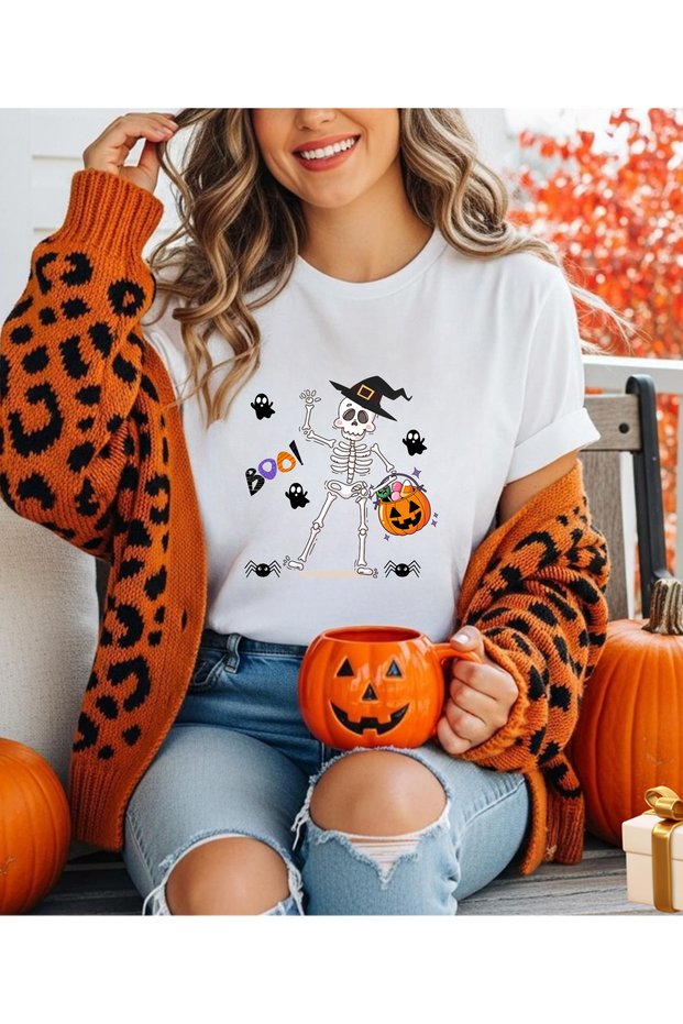 Halloween Skeleton B Printed Combination T-Shirt (Add 2 Items to Make a Combination)