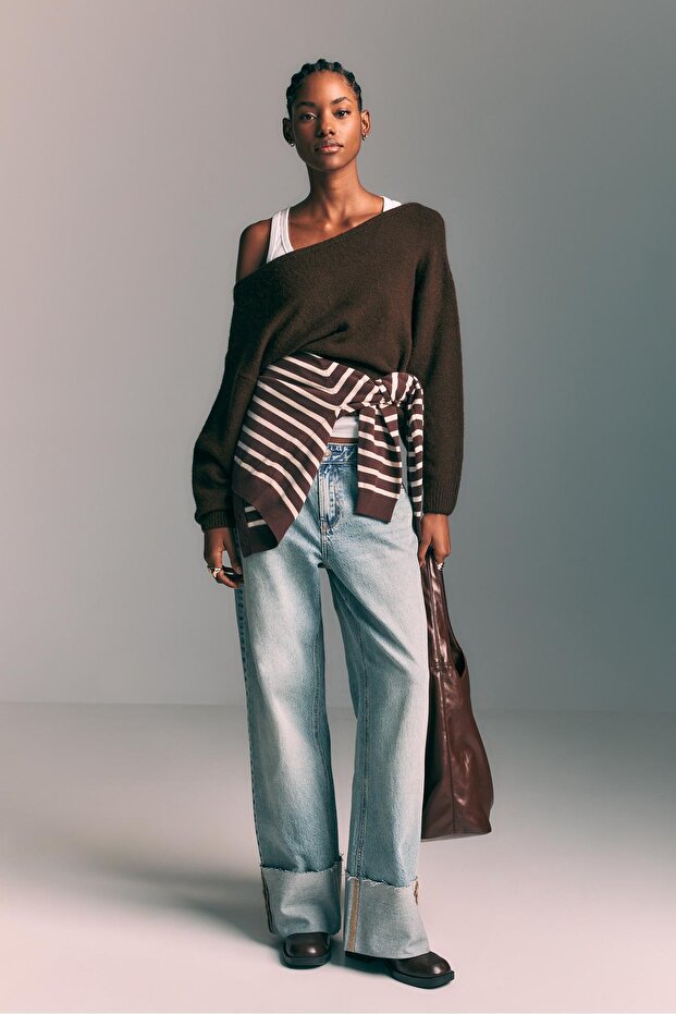 Yumuşak dokunuşlu kayık yaka triko Kazak - 3