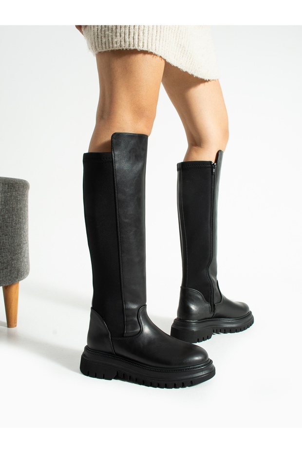 Wesday Black Elastic Women's Boots