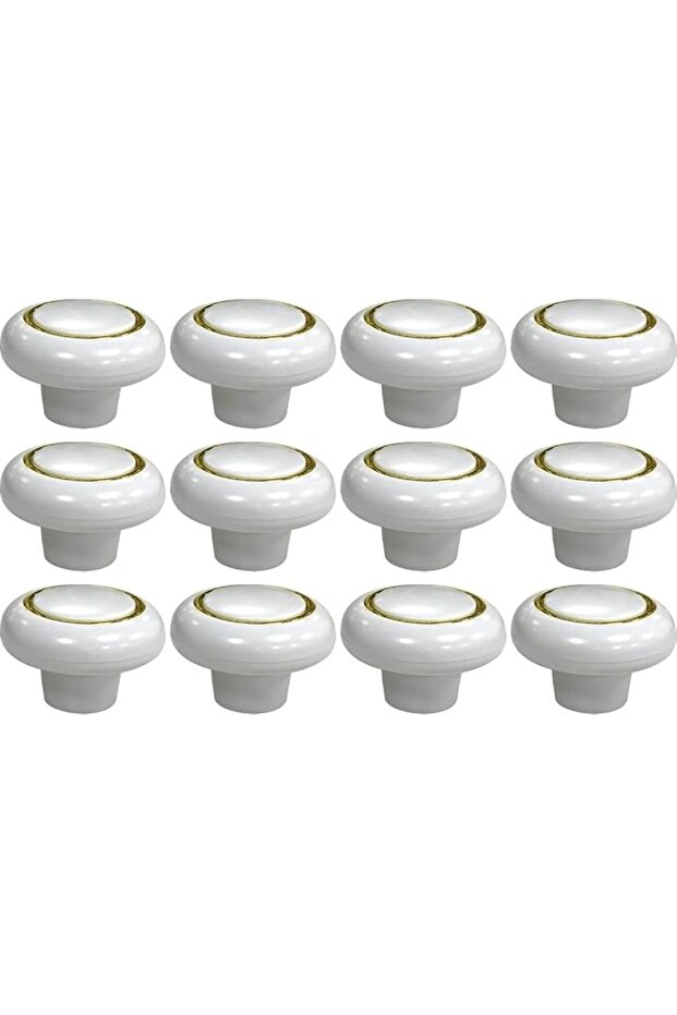 Modern Furniture Handle Knobs Cabinet Drawer Pulls (12, PVC WHITE)