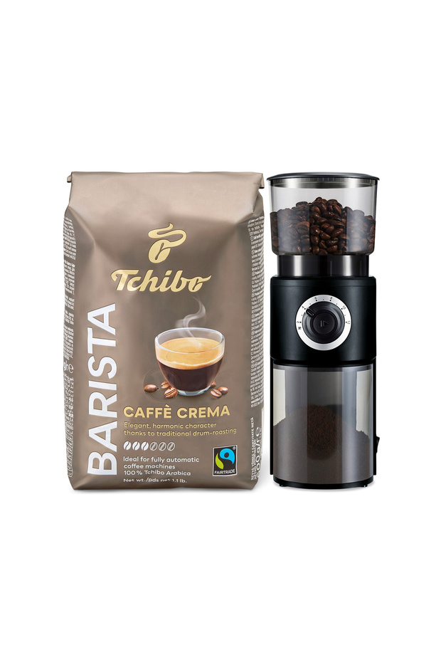 Electric Coffee Grinder & Barista Caffè Crema Whole Bean Coffee 500 g