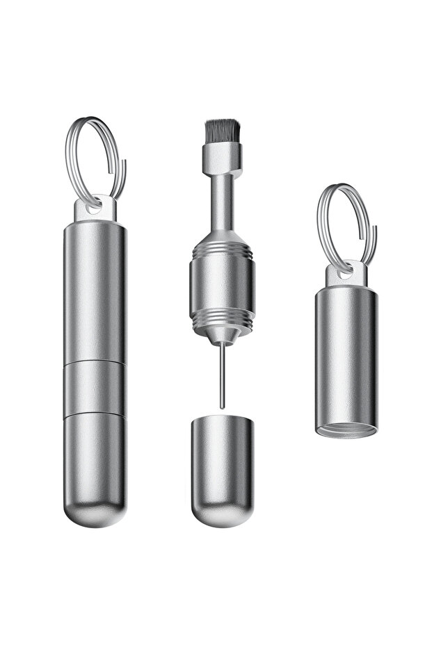 2 in 1 Aluminum Keychain – Cleaning Brush + Sim Card Needle Otgfr