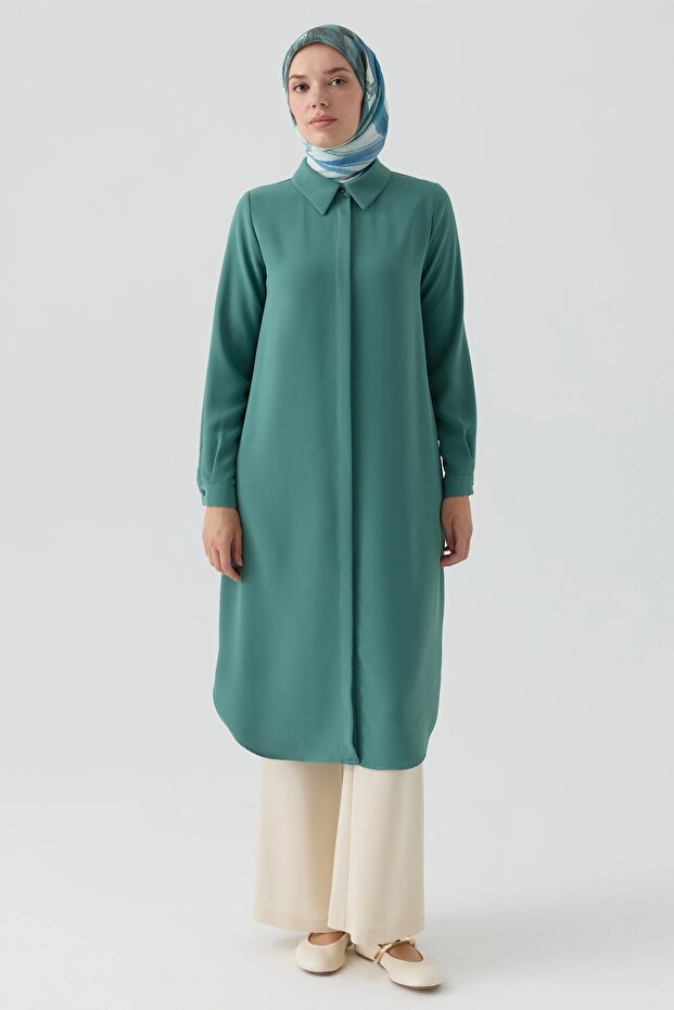 Gizli Patlı Basıc Tunik - Mint - 1