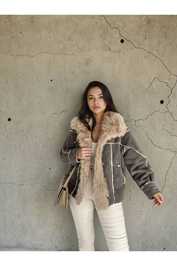 YAKASI KÜRKLÜ CEKET - 4