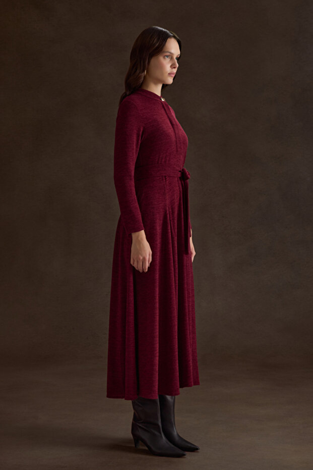 Seyyar Kuşaklı ,Kloş Örme Elbise - 3