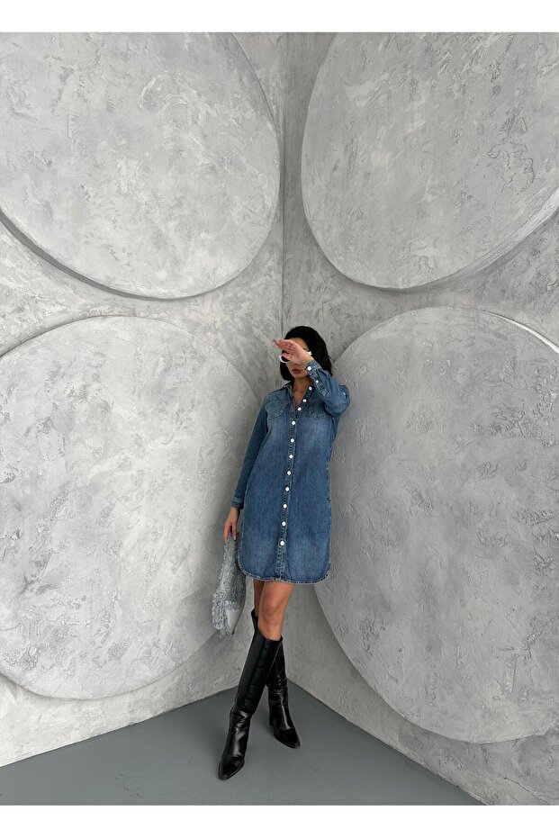 Mavi Denim Elbise - 5