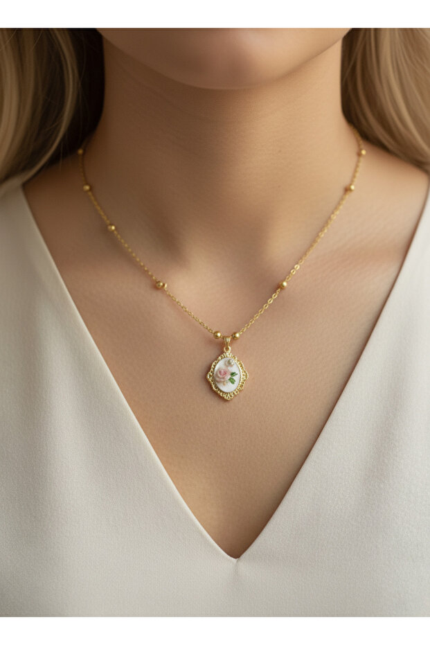 Vintage Buket Çelik Kolye - 1