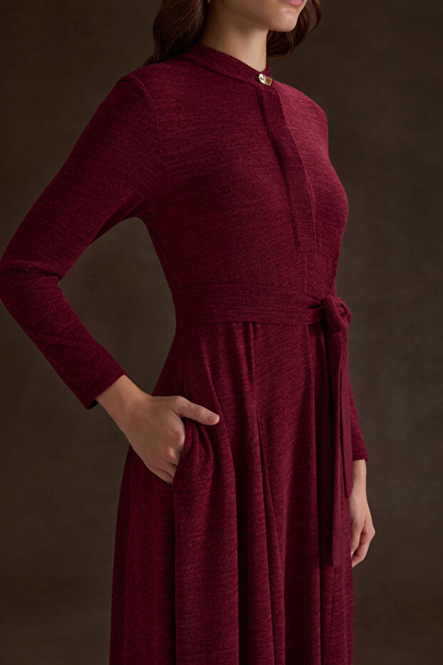 Seyyar Kuşaklı ,Kloş Örme Elbise - 4