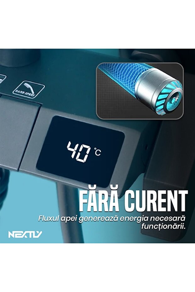 Luxe LED Shower System with Digital Temp Display & Multi-Function Hand Spray - 7