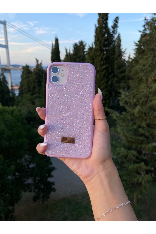 Luxury Rhinestone Pink Phone Case Compatible with iPhone 11
