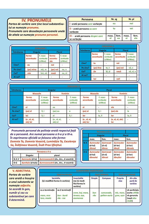 PLANȘĂ GRAMATICĂ CLASA 5 - 5