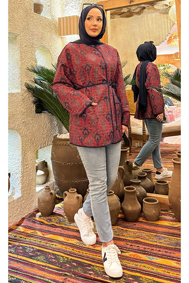 Bohemian Quilted Jacket with Pocket Detail -20