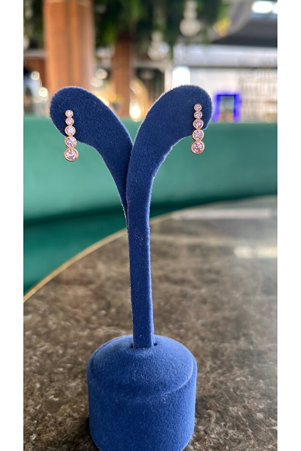 PEMBE TAŞLI ÇELİK KÜPE