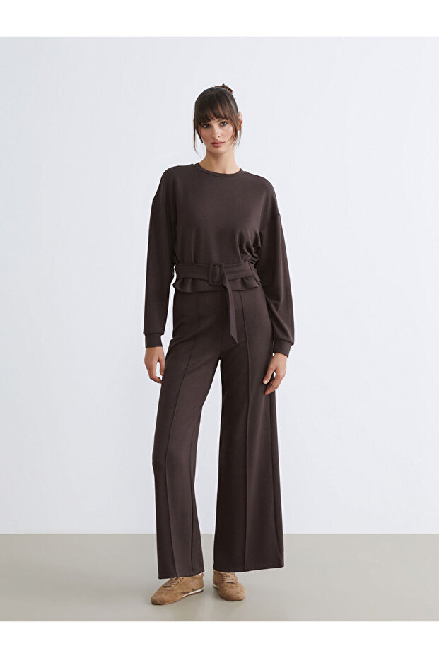 Brown High Waisted Women's Sweatpants