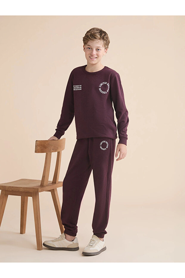 Lcw Kids Plum Elastic Waist Boys Jogger Sweatpants