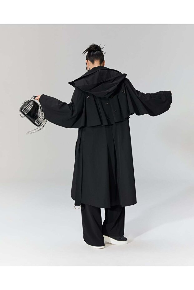 Kapüşonlu Trençkot - 3