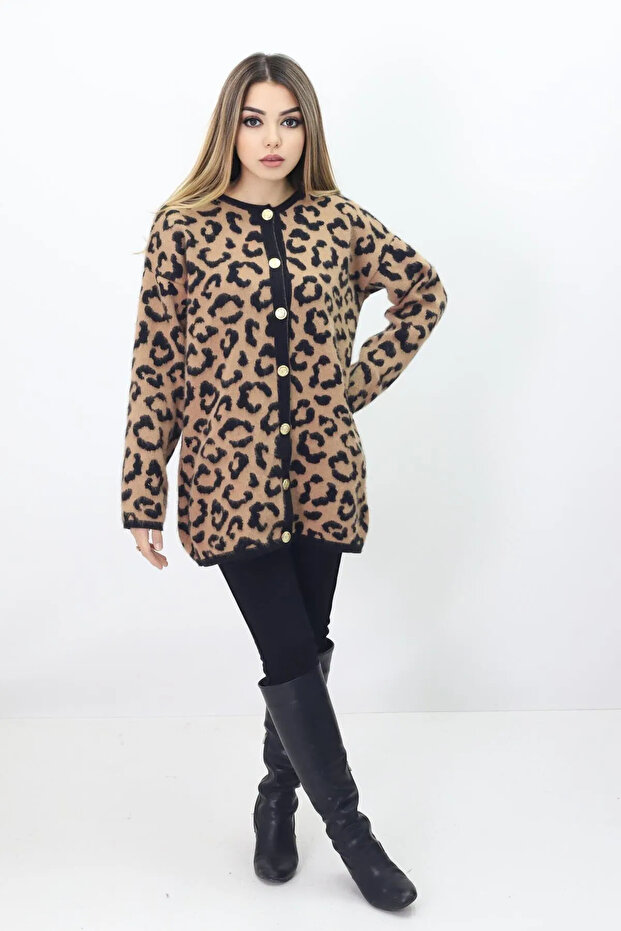 سترة ناعمة الملمس بنمط الفهد - 5