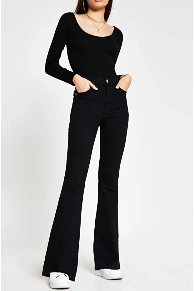 Liana Spanish Black Lycra Spanish High Waist Jeans