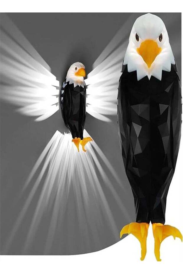 3D Bald Eagle LED Wall Lamp - Animal Night Light with Remote Control