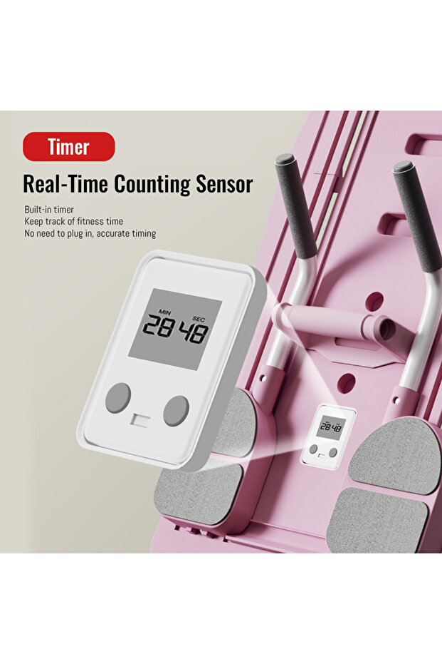 Pilates Reformer Set, Multifunctional Foldable Pilates Reformer Board with Timer - 5