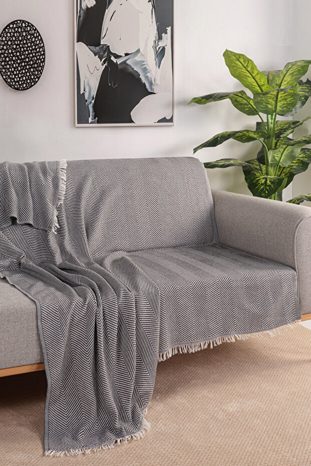 غطاء سرير بنمط عظم السمك مقاس 155×190 سم - 2