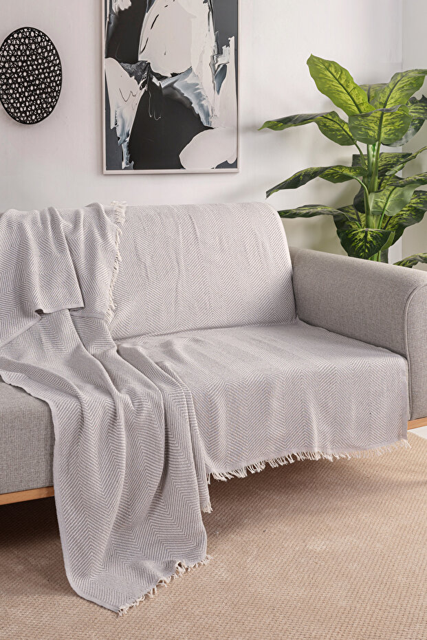 غطاء سرير بنمط عظم السمك مقاس 155×190 سم - 2