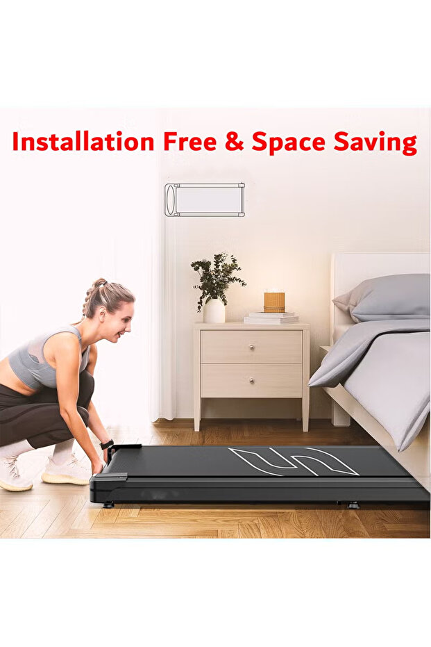 Home Use Walking Pad Treadmill Compact, Ready to Use Shock Absorption LED Display Manual Incline - 5