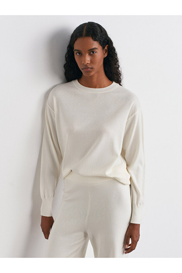 10633 Bisiklet Yaka Yünlü Basic Triko Kazak - 1