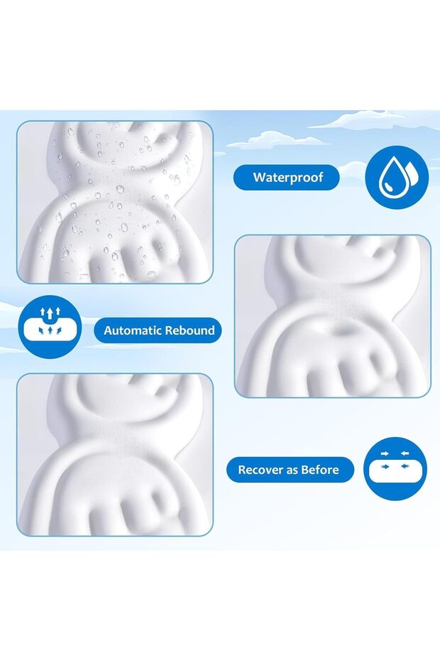 مجموعة لوحة ماوس إسفنجية ميموري فوم 3 في 1 مع مسند للمعصم ولوحة المفاتيح، تصميم كينج وينج، أبيض - 4