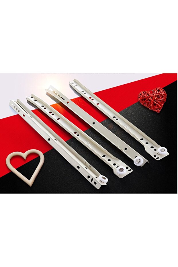 55cm Drawer Track Slides Two Cabinet Rails Thickening Computer Table Chute Clothing Cabinets Keyboar - 4