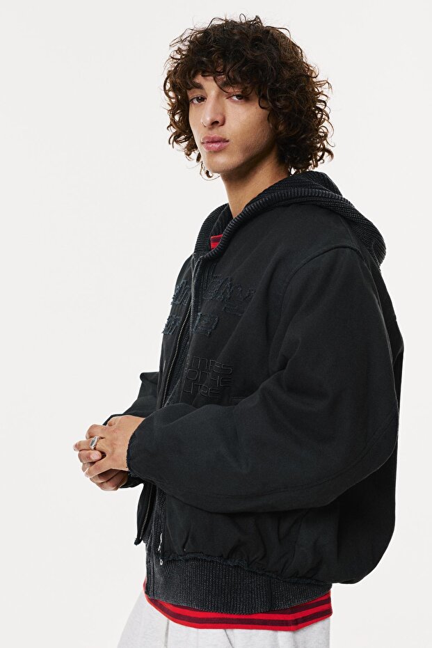 İşlemeli bomber ceket - 6