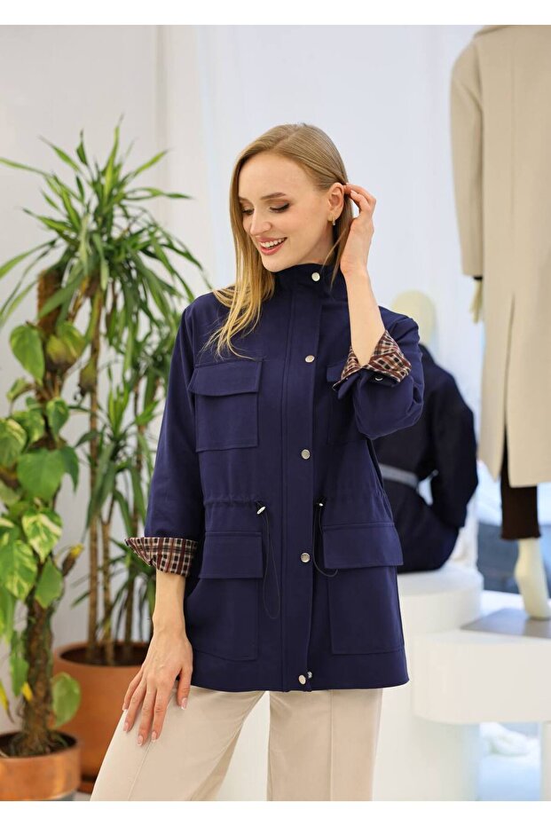 Hayal Tiffany Ekose Astarlı Trençkot - 4