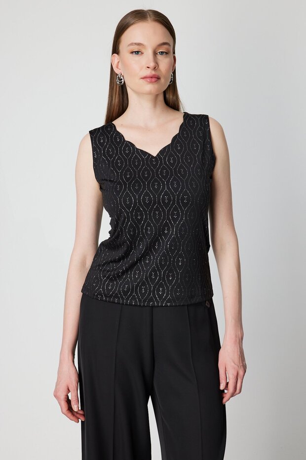 Dilim Yaka Simli Bluz - 1