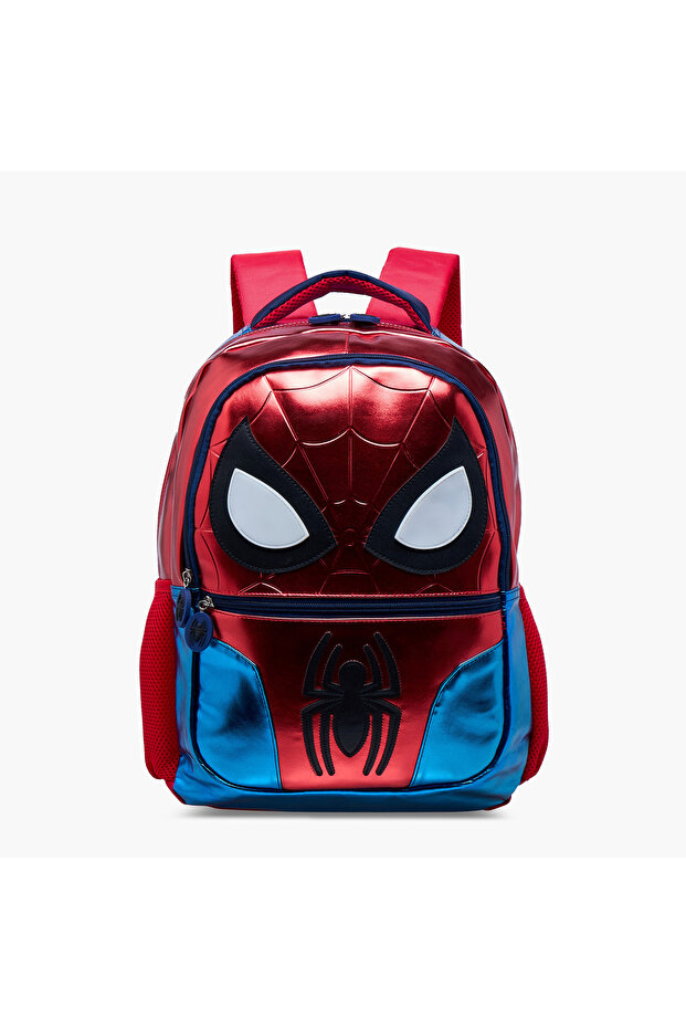 Spider-Man Applique Backpack with Adjustable Straps and Zip Closure - 16 inches