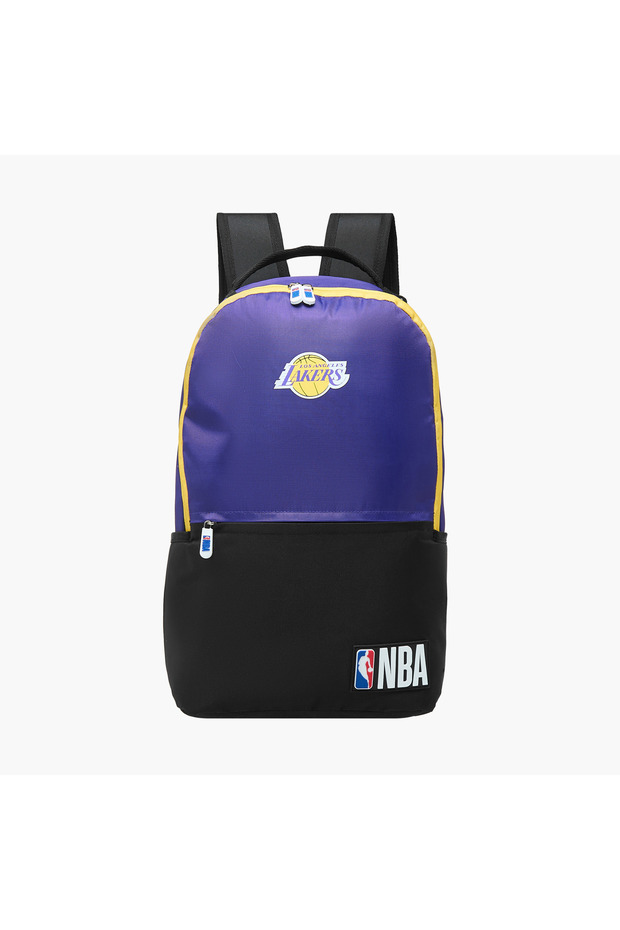 The Los Angeles Lakers Logo Detail Backpack with Zip Closure - 18 inches